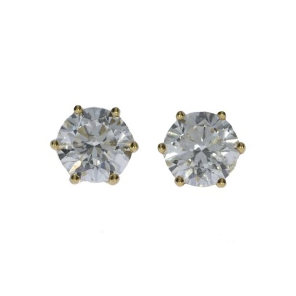 18Kt Gold 6 Ct IGI Certified 6 Prong Lab Grown Diamond Studs Earrings - Picture 2 of 2
